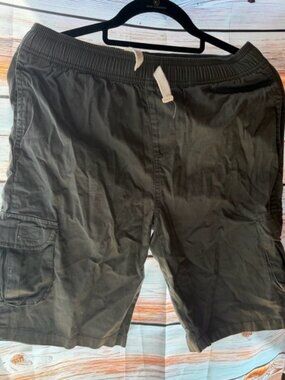 True Craft Olive Green Cargo Shorts with Drawstring